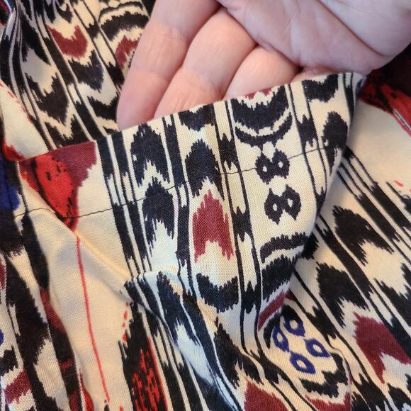 Angie Geometric Boho Cardigan - Multicolor, Lightweight, Pockets, Sz M - Picture 4 of 6